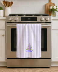 TEA TOWEL ~ SAILBOAT LILAC