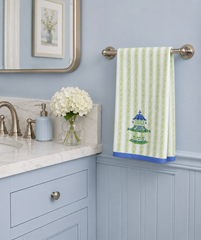 TEA TOWEL ~ PAGODA LIME