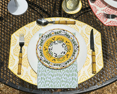 ELLIPSE TWO SIDED PLACEMAT FLORA AND ASIAN CANE ~ MARIGOLD