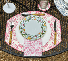 ELLIPSE TWO SIDED PLACEMAT FLORA AND ASIAN CANE ~ SACHET