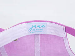HIBISCUS PINK LINEN BLEND BASEBALL CAP BY JANE FOR HSH