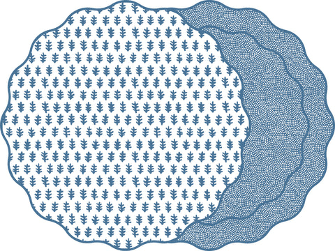 SCALLOP AGRA PLACEMAT ~ CADET