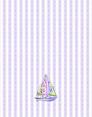 TEA TOWEL ~ SAILBOAT LILAC