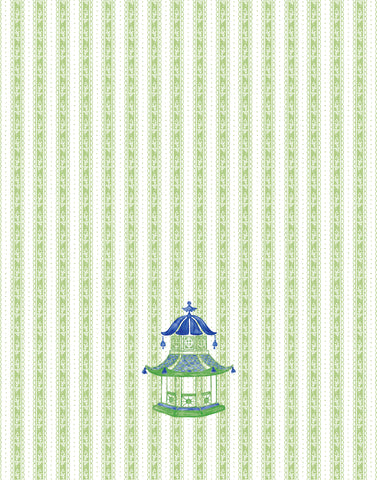 TEA TOWEL ~ PAGODA LIME