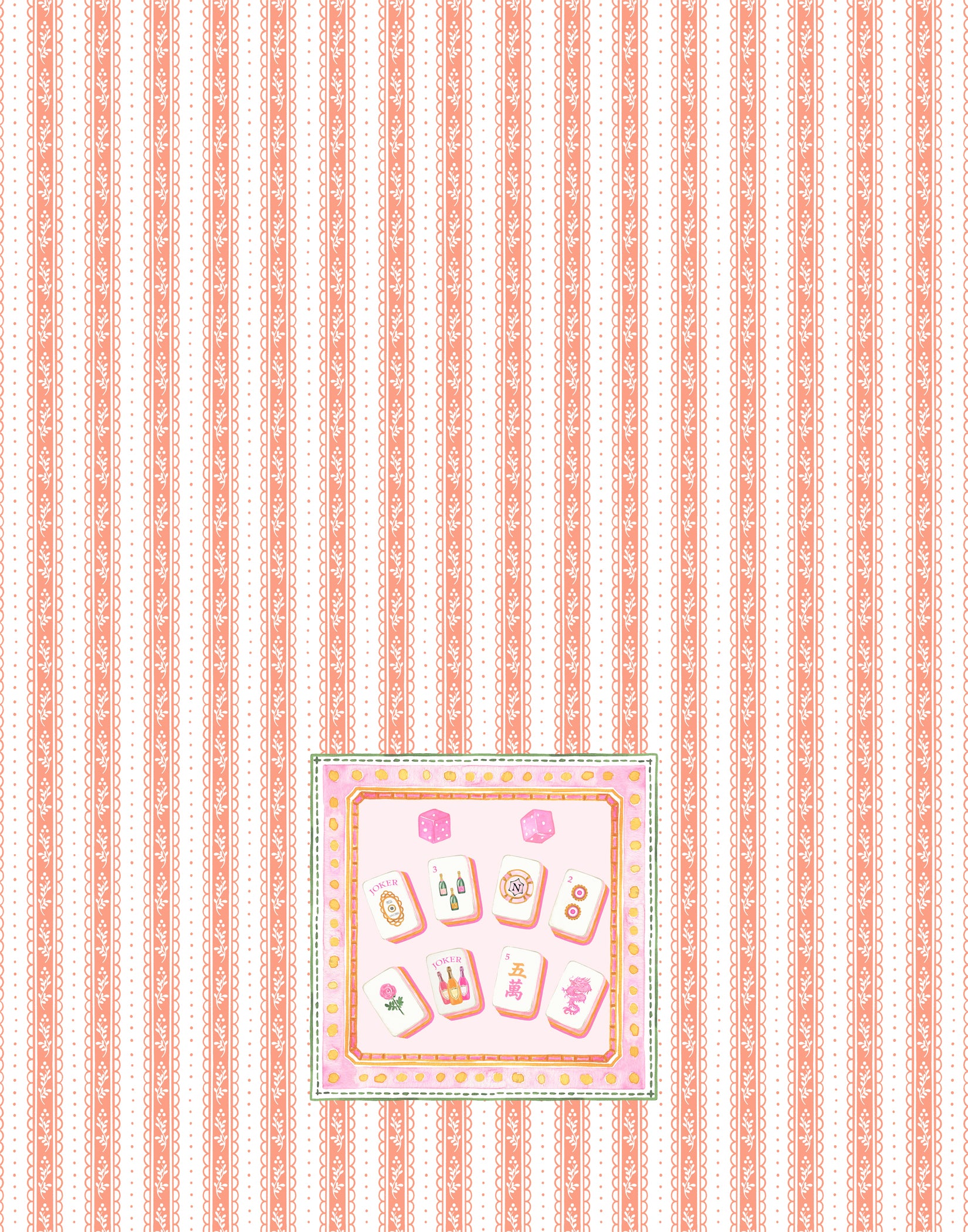 TEA TOWEL ~ MAHJONG PAPAYA