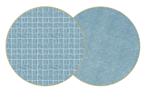 ROUND TWO SIDED MODERN SQUARES CHINESE BLUE