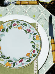 OCTAGONAL TWO SIDED PLACEMAT TOPIARY AND ASIAN CANE~ AQUATIC