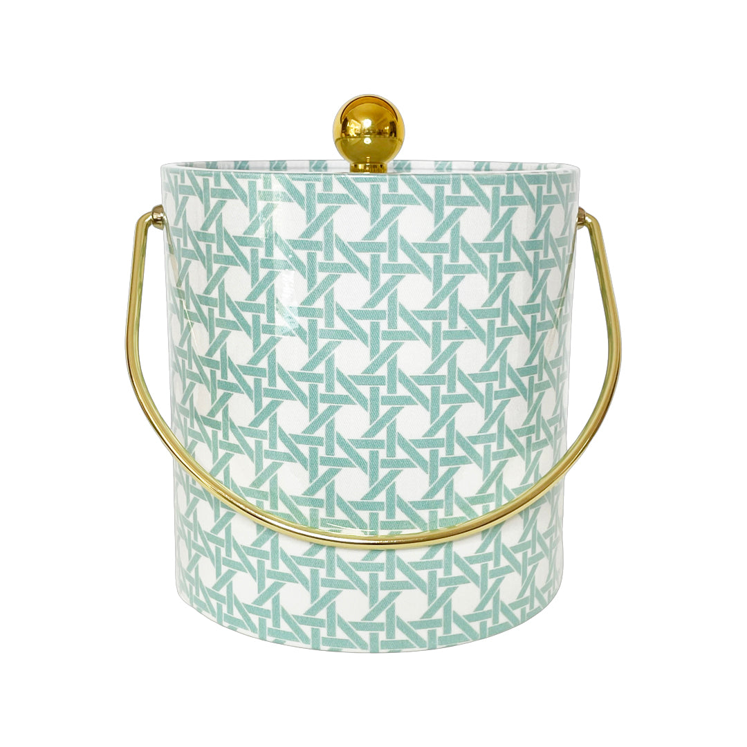 CANE SEA ICE BUCKET WITH GOLD HANDLE