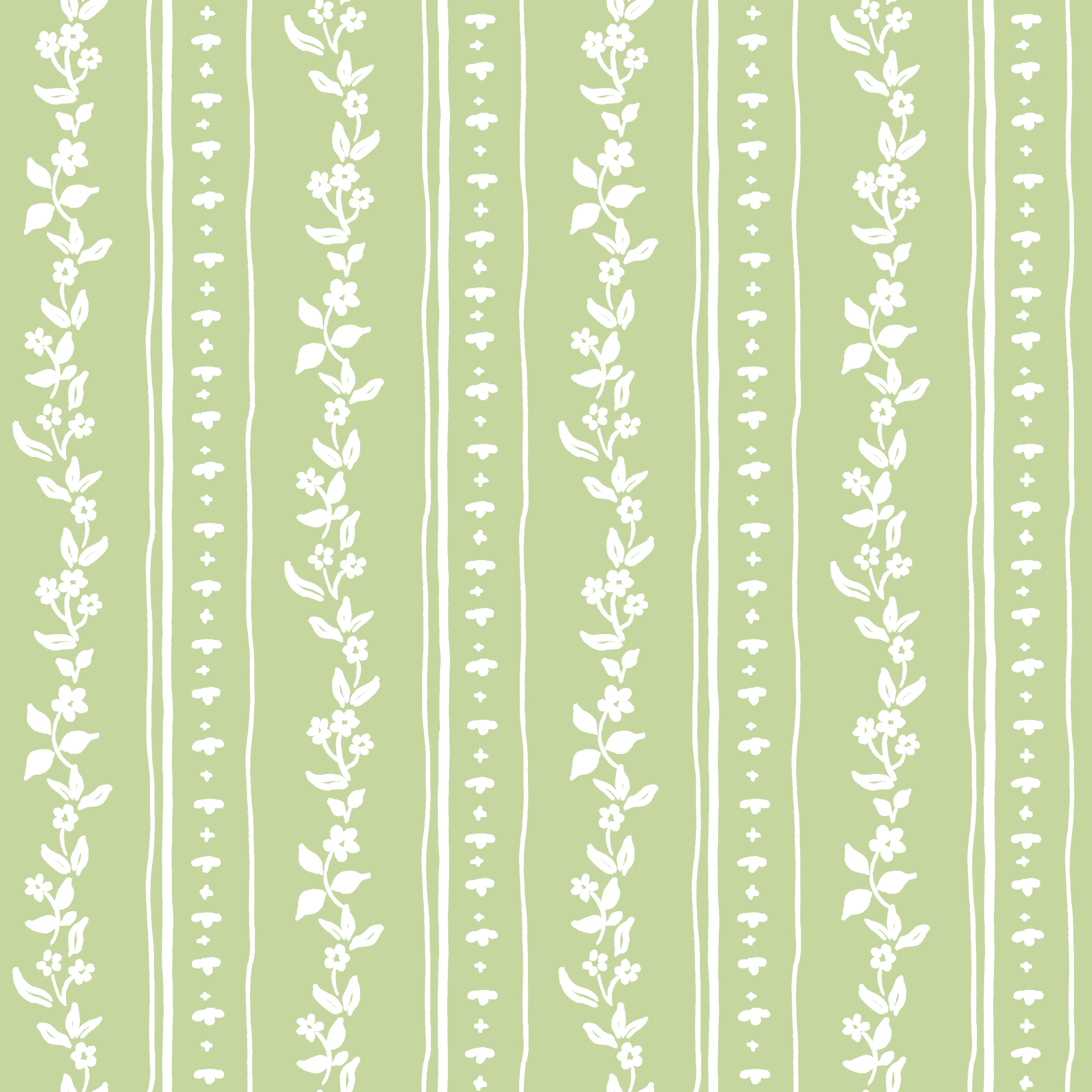 MAHJONG TABLECLOTH DITSY STRIPE ~ SOFT GREEN