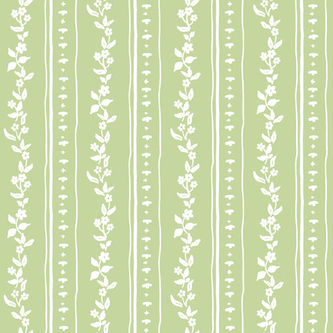 MAHJONG TABLECLOTH DITSY STRIPE ~ SOFT GREEN
