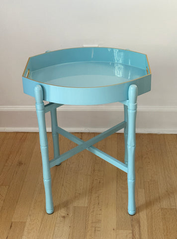 ELLIPSE LACQUER TRAY TABLE AQUATIC