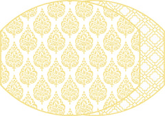 ELLIPSE TWO SIDED PLACEMAT FLORA AND ASIAN CANE ~ MARIGOLD