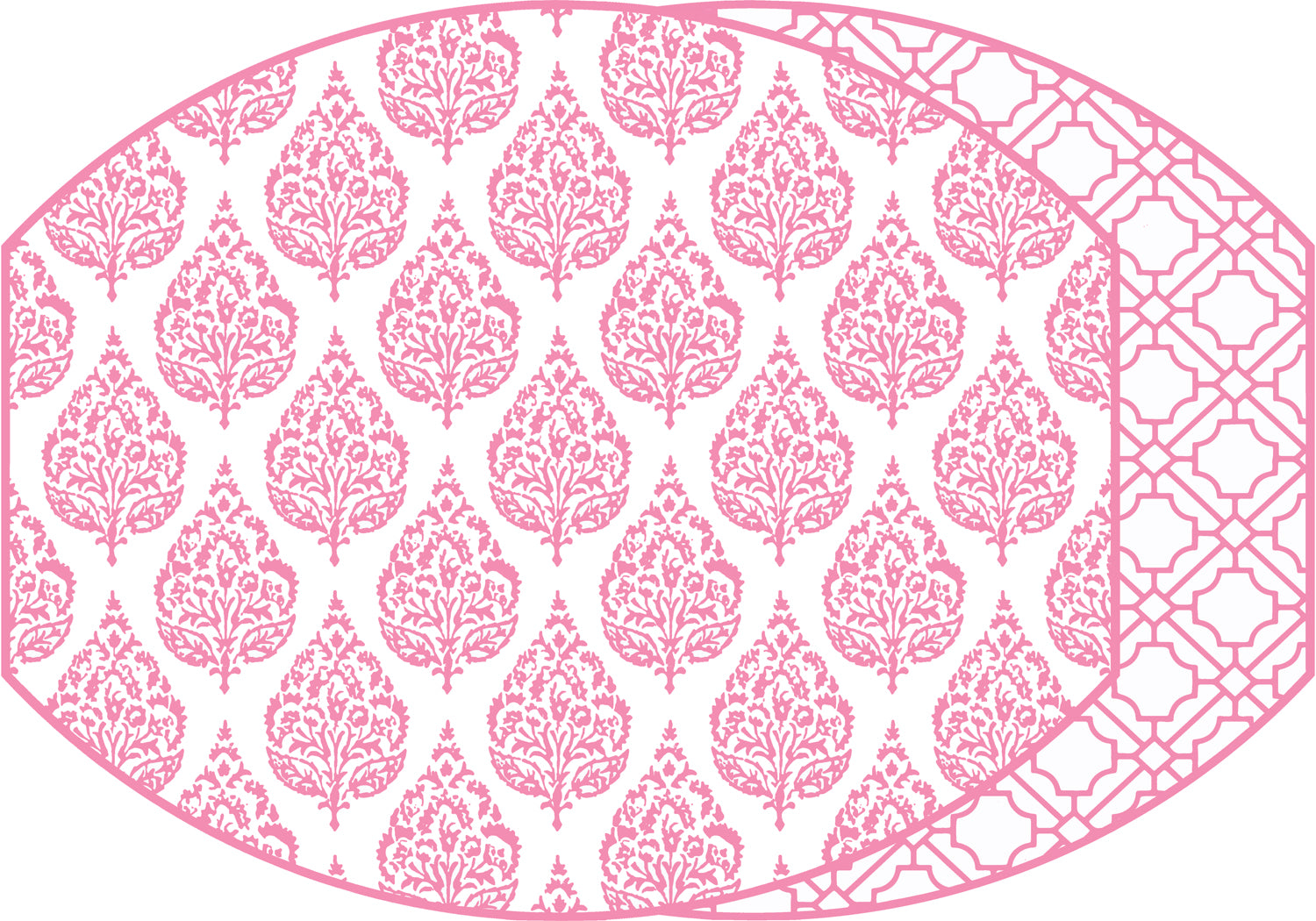 ELLIPSE TWO SIDED PLACEMAT FLORA AND ASIAN CANE ~ SACHET