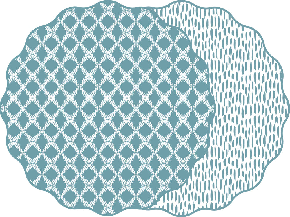 TWO SIDED COTTON & QUILL TRELLIS PLACEMATS ~ 3 COLORS