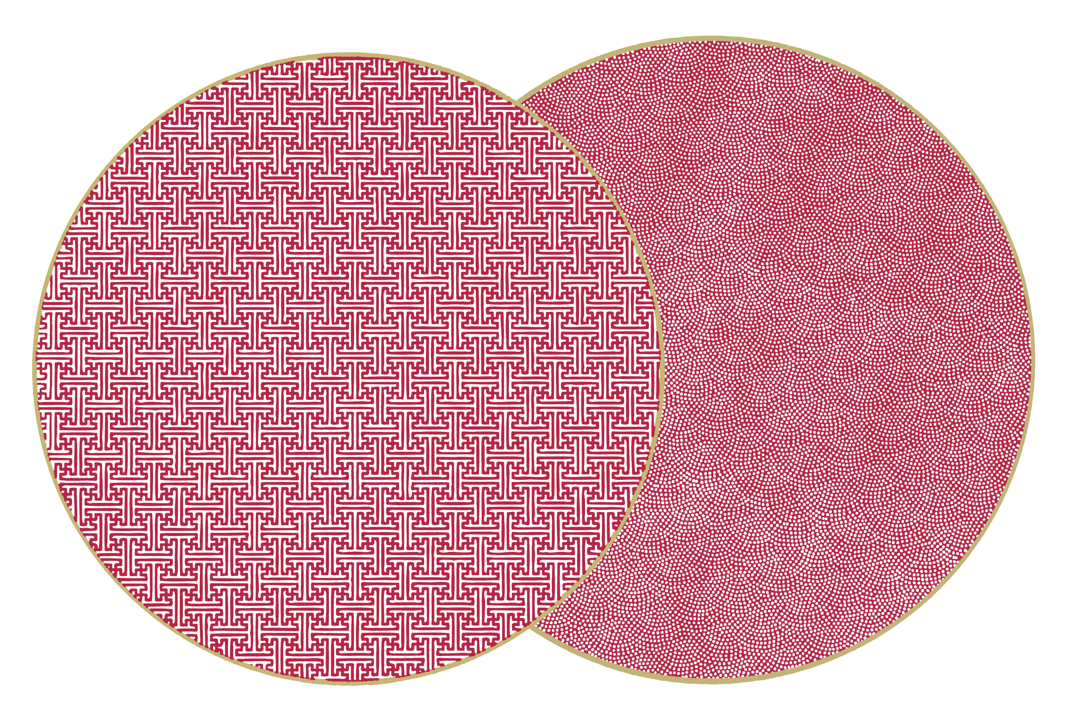 ROUND SAYAGATA AND DOT FAN PLACEMAT ~ SYRAH